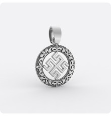 Оберег Боговник из серебра в круге (малый)