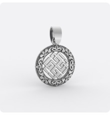 Оберег Сварожич из серебра в круге (малый)