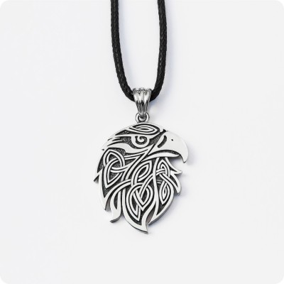 Оберег Сокол из серебра (двухсторонний)