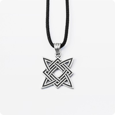 Оберег Звезда Руси (Квадрат Сварога) (с чернением)