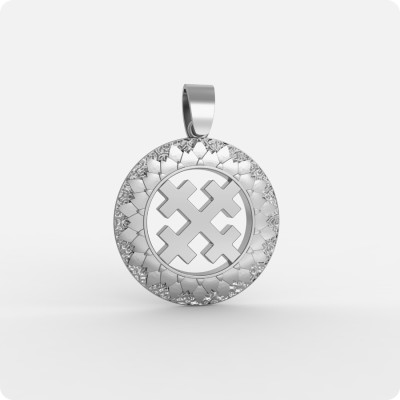 Оберег Крест Мары (Марены) из серебра (Горыныч)