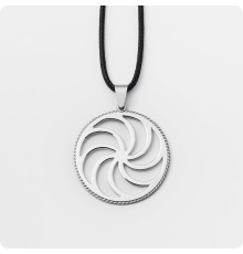 Оберег Змеевик из серебра в круге