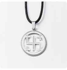 Оберег Всеславец из серебра в круге