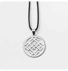 Оберег Символ Белобога из серебра в круге