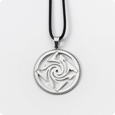 Оберег Гаруда из серебра в круге