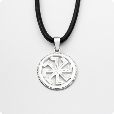 Оберег Колядник из серебра в круге