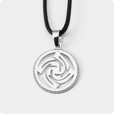 Оберег Знич из серебра в круге