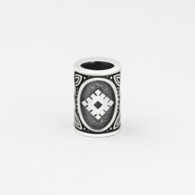 Шарм - богатырь из серебра с оберегом Репейник Счастья