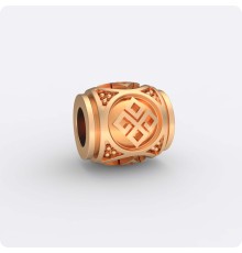 Шарм - бусина с символом Даждьбога из золота