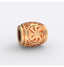 Шарм - бусина с оберегом Коловрат из золота