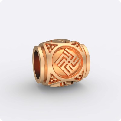 Шарм - бусина с оберегом Небесный вепрь из золота