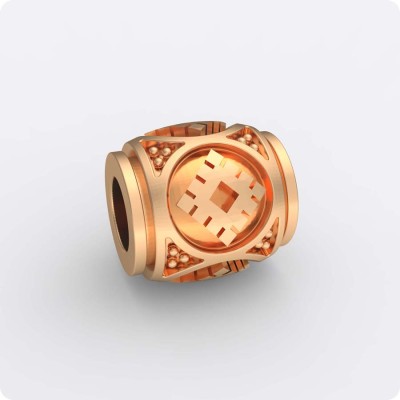 Шарм - бусина с оберегом Репейник Счастья из золота