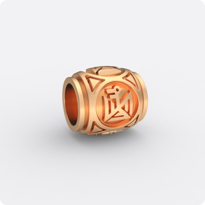 Шарм - бусина с символом Семаргла (Симаргла) из золота