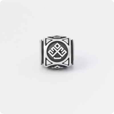 Шарм - бусина с оберегом Лельник из серебра