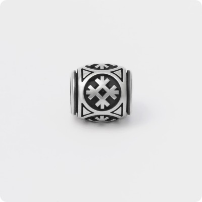 Шарм - бусина с оберегом Целебник из серебра