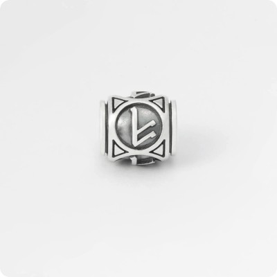 Шарм - бусина из серебра - Руна Берегиня