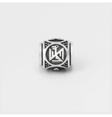 Шарм - бусина с символом Семаргла (Симаргла) из серебра