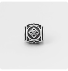 Шарм - бусина с символом Даждьбога из серебра