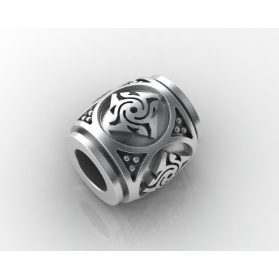 Шарм - бусина с оберегом Гаруда из серебра