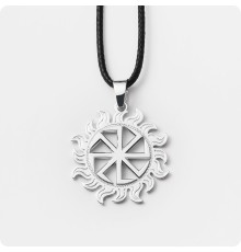 Оберег Коловрат из серебра в Солнышке (посолонь)