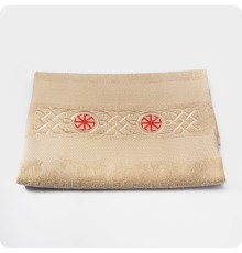 Полотенце банное с вышитым оберегом Коловрат