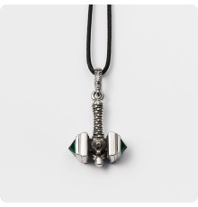 Молот-Русич с Медведем из серебра с камнем