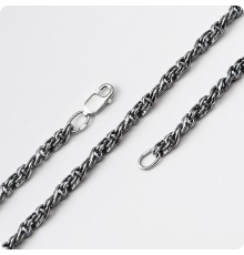 Серебряная цепь Аврора крученая (с чернением)