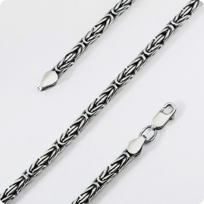 Серебряная цепь Византия (Лисий хвост) - (4мм)