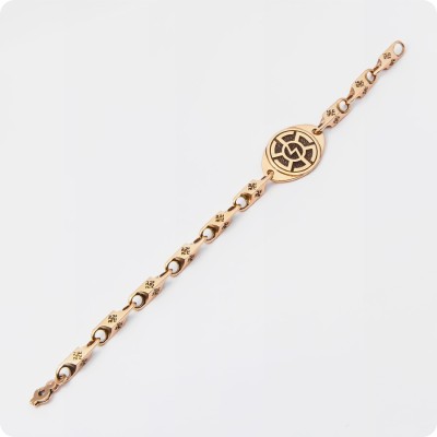 Браслет обережный из золота Громовик и руна Сила