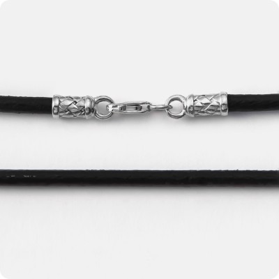 Кожаный шнур с серебряным замком - Лапти